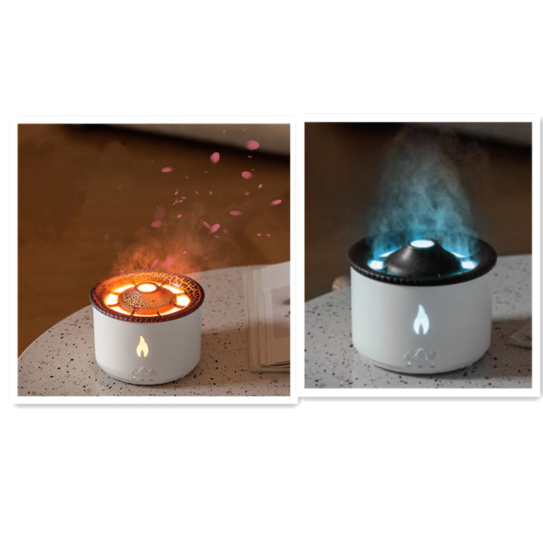 Ring Volcano Humidifier ED Flame Effect Cool Mist Aroma Diffuser for Home & Office