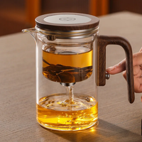 Four Seasons Magnetic Glass Teapot with Wooden Handle