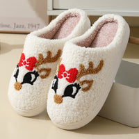 Christmas Cartoon Santa Slippers Warm Furry Cotton Slippers for Men & Women Couples Ticktives