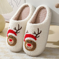 Christmas Cartoon Santa Slippers Warm Furry Cotton Slippers for Men & Women Couples Ticktives