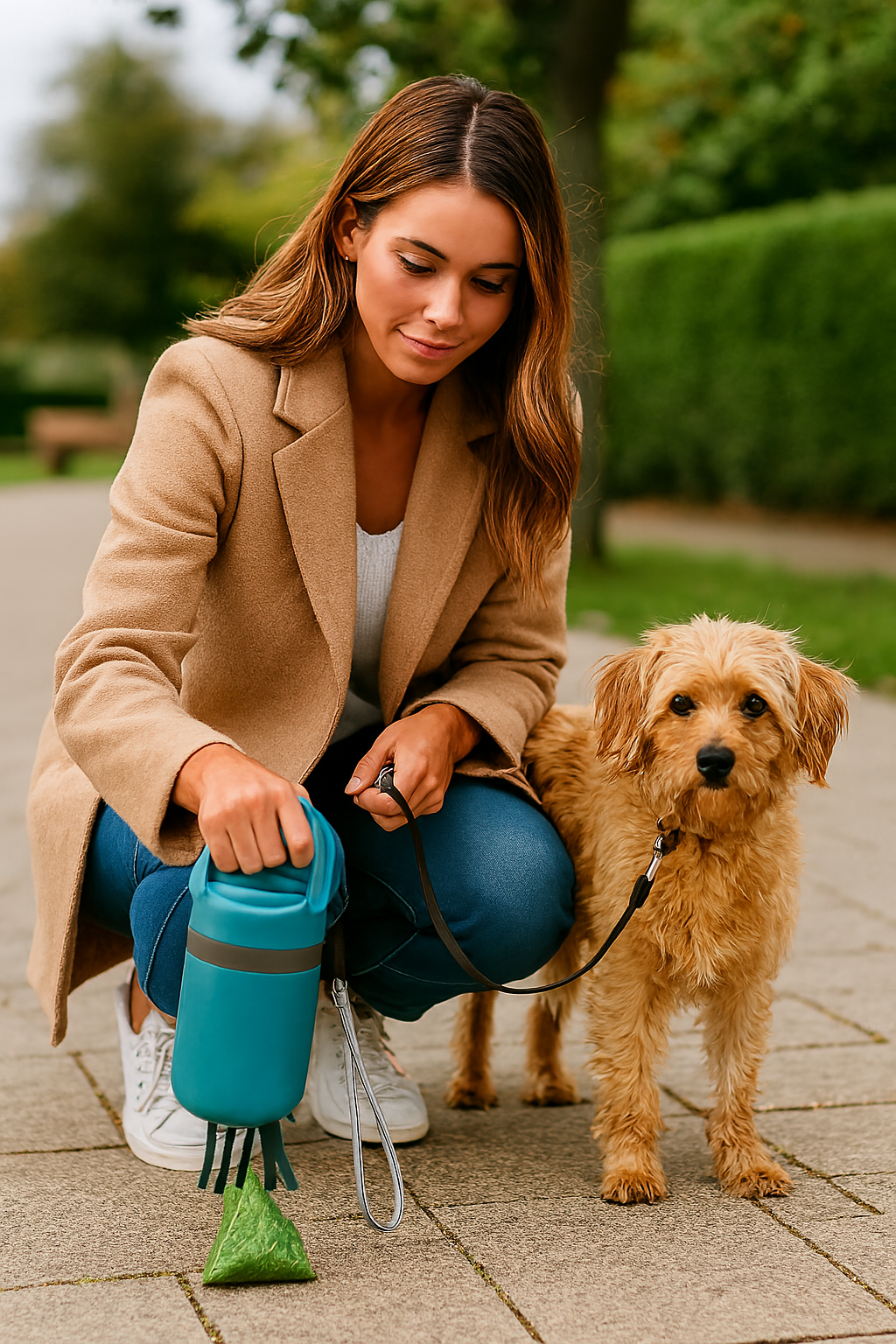 Portable Dog Poop Scooper with Bag Dispenser Ticktives