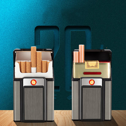 Aluminum Cigarette Case Rechargeable Cigarette Lighter