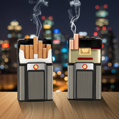 Aluminum Cigarette Case Rechargeable Cigarette Lighter