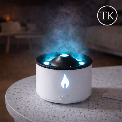 Ring Volcano Humidifier ED Flame Effect Cool Mist Aroma Diffuser for Home & Office