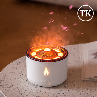 Ring Volcano Humidifier ED Flame Effect Cool Mist Aroma Diffuser for Home & Office