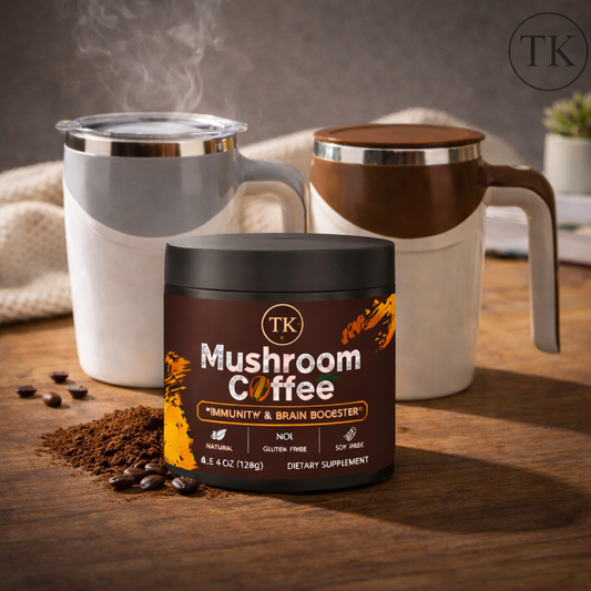 Smart Blend Mushroom Coffee with Rechargeable Self-Mixing Mug for Smooth, Functional Coffee