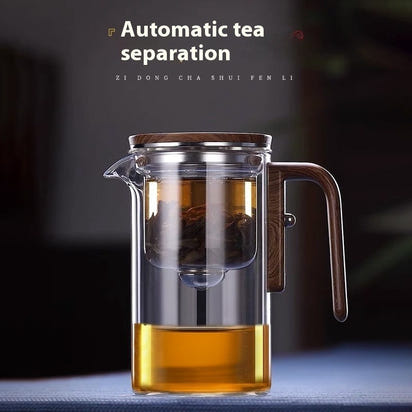 Four Seasons Magnetic Glass Teapot with Wooden Handle Ticktives
