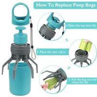 Portable Dog Poop Scooper with Bag Dispenser Ticktives