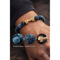 Turquoise Energy Gun Black Electroplated Alloy Barbell Bracelet