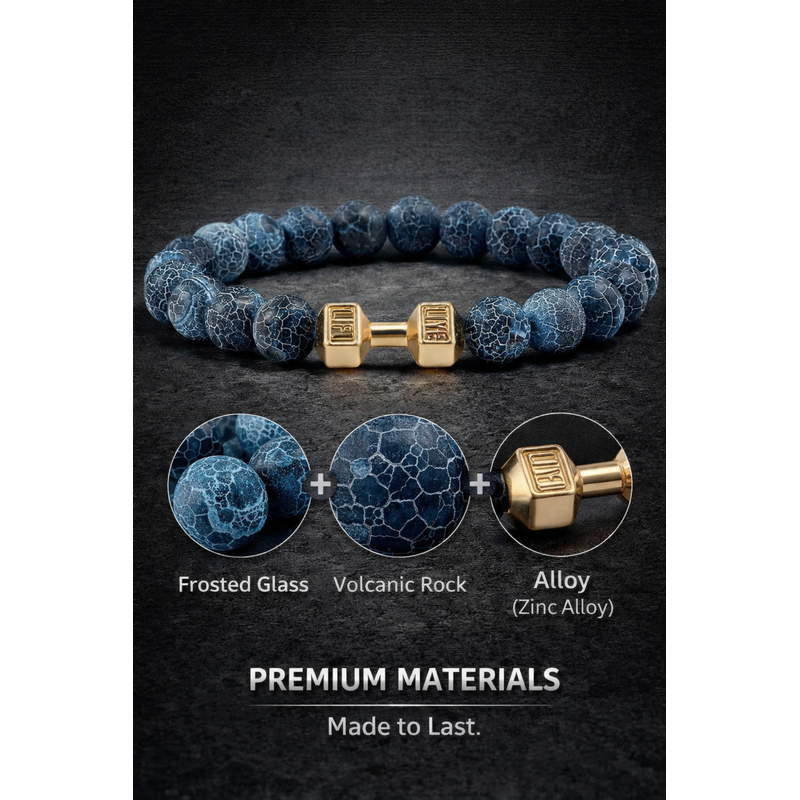 Turquoise Energy Gun Black Electroplated Alloy Barbell Bracelet