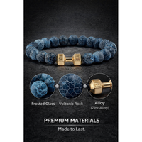 Turquoise Energy Gun Black Electroplated Alloy Barbell Bracelet