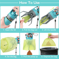 Portable Dog Poop Scooper with Bag Dispenser Ticktives