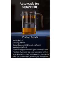 Four Seasons Magnetic Glass Teapot with Wooden Handle Ticktives