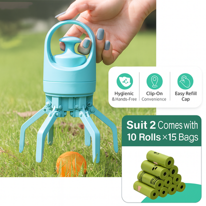 Portable Dog Poop Scooper with Bag Dispenser Ticktives