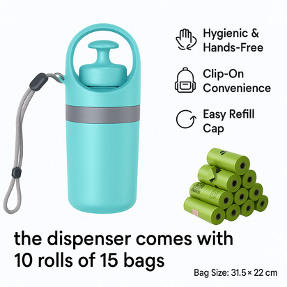Portable Dog Poop Scooper with Bag Dispenser Ticktives