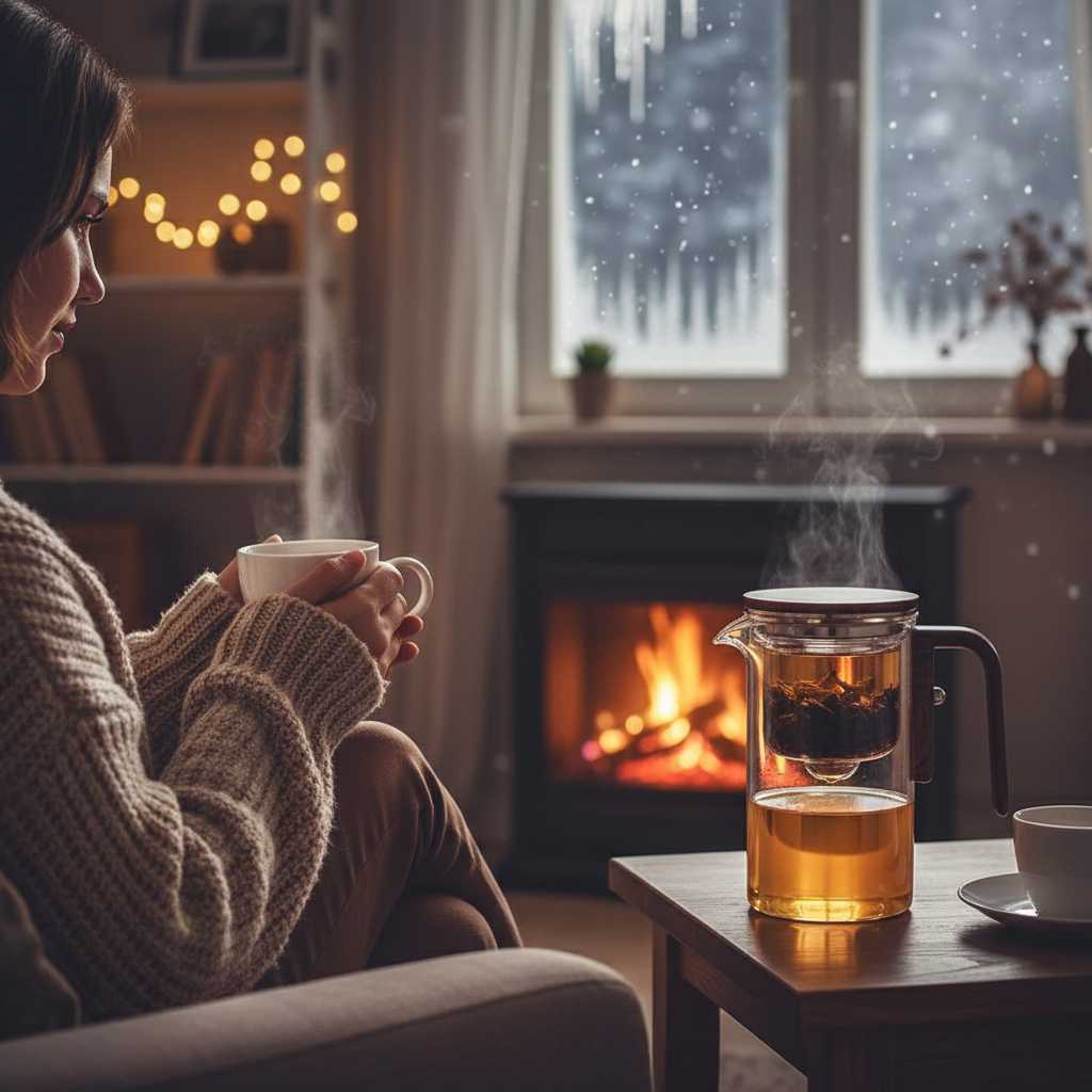 Four Seasons Magnetic Glass Teapot with Wooden Handle